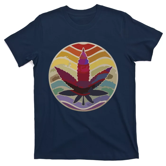 Retro Design Of Marijuana Leaf, Cannabis Weed T-Shirt