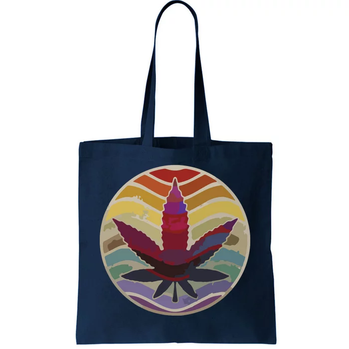 Retro Design Of Marijuana Leaf, Cannabis Weed Tote Bag