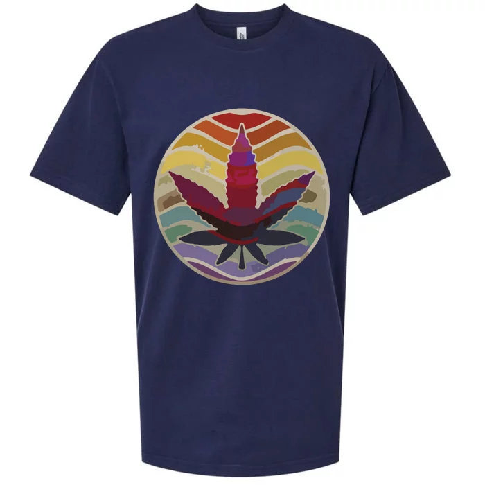 Retro Design Of Marijuana Leaf, Cannabis Weed Sueded Cloud Jersey T-Shirt