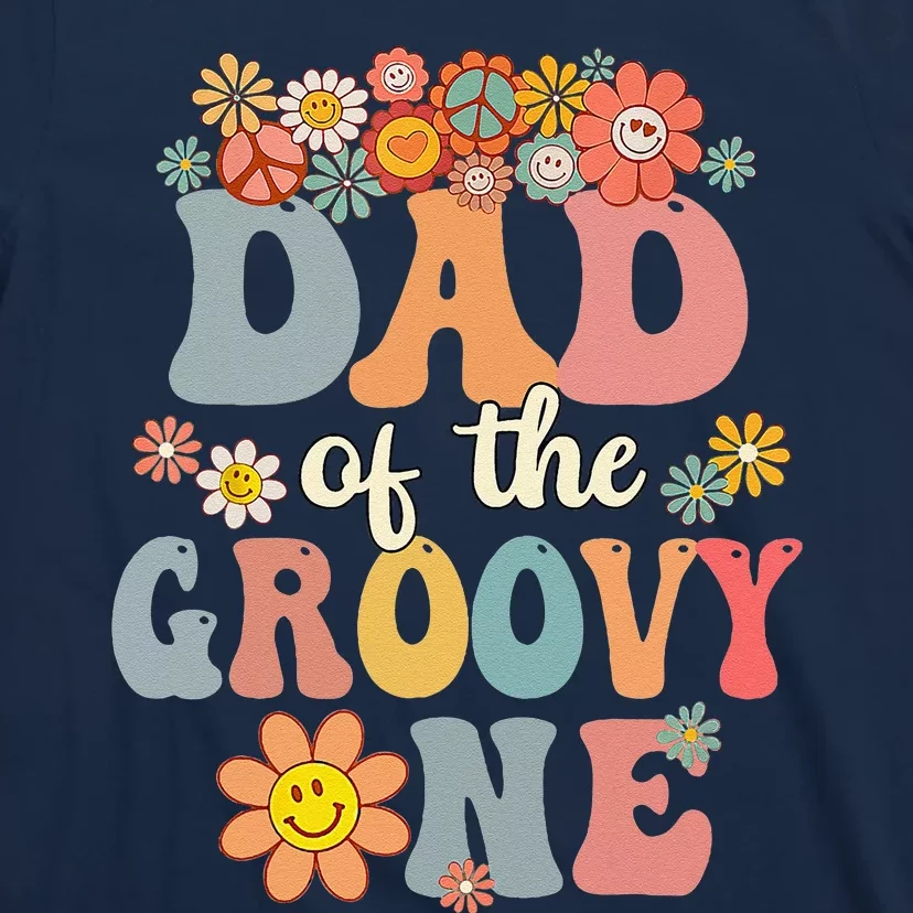 Retro Dad Of Groovy One Matching Family 1st Birthday Party T-Shirt