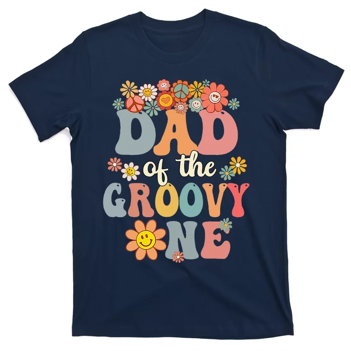 Retro Dad Of Groovy One Matching Family 1st Birthday Party T-Shirt