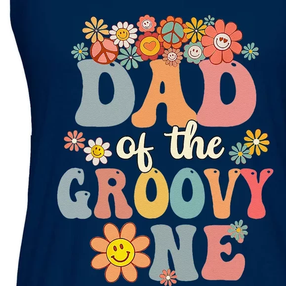 Retro Dad Of Groovy One Matching Family 1st Birthday Party Ladies Essential Flowy Tank