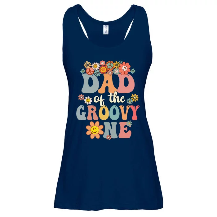 Retro Dad Of Groovy One Matching Family 1st Birthday Party Ladies Essential Flowy Tank