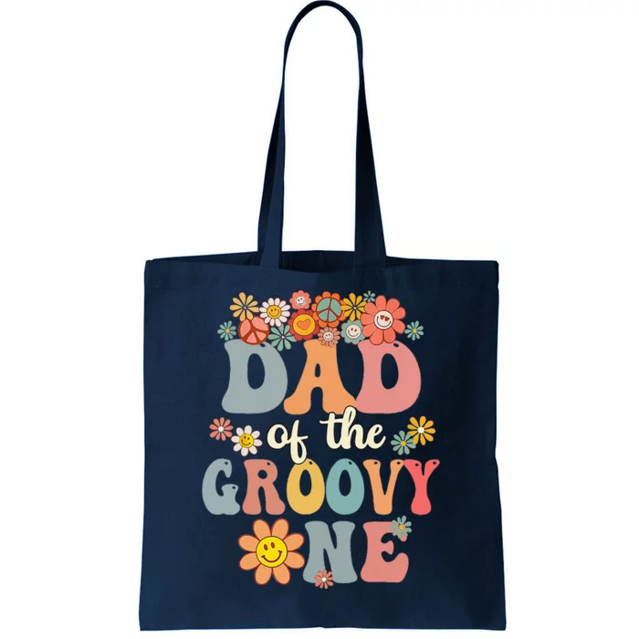 Retro Dad Of Groovy One Matching Family 1st Birthday Party Tote Bag