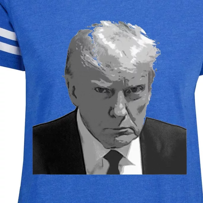 DONALD TRUMP MUG SHOT Enza Ladies Jersey Football T-Shirt