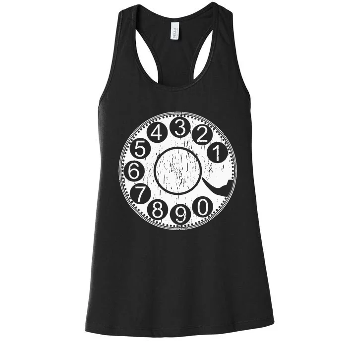 Rotary Dial Phone Landline Women's Racerback Tank