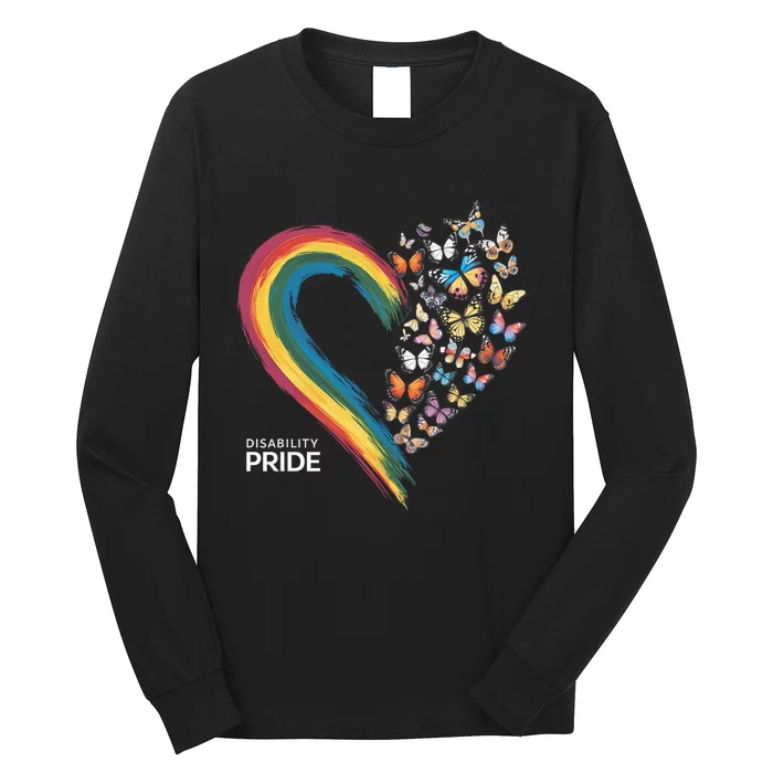 Retro Disability Pride Flag Disabled Pride Month Awareness Long Sleeve Shirt