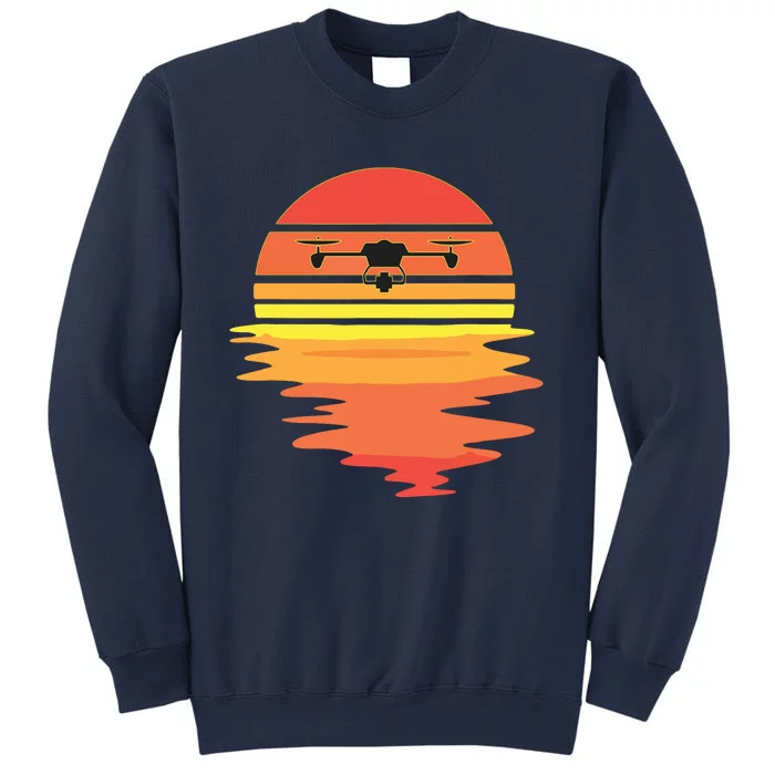 Retro Drone Pilot Vintage Sunset Aviator Flying Quadcopter Sweatshirt