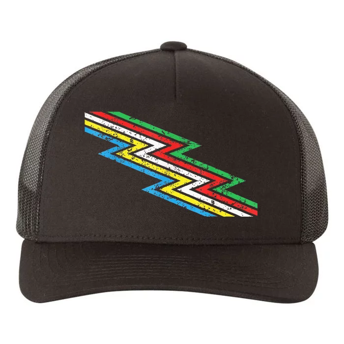 Retro Disability Pride Flag Disabled Pride Month Awareness Yupoong Adult 5-Panel Trucker Hat