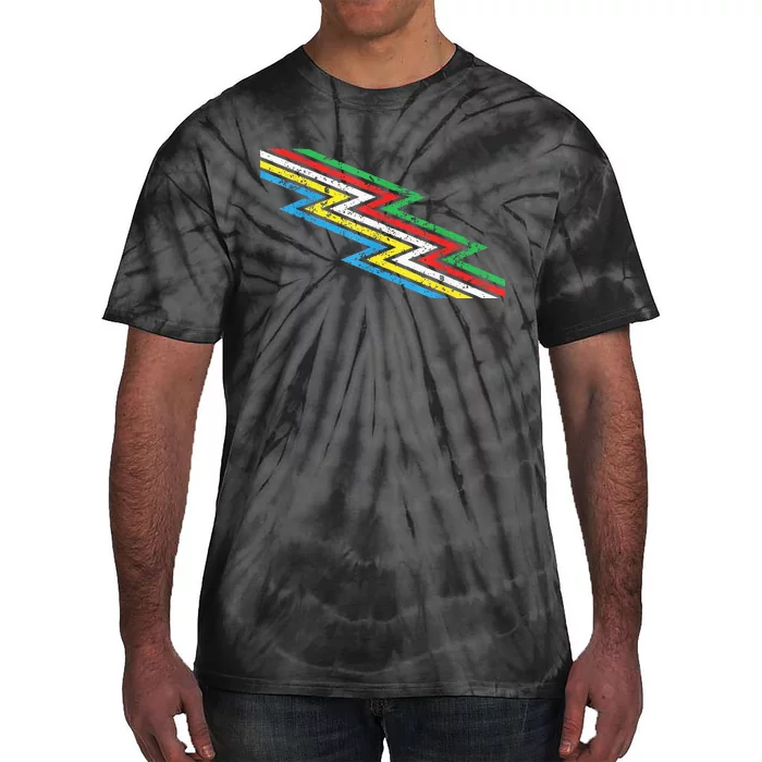 Retro Disability Pride Flag Disabled Pride Month Awareness Tie-Dye T-Shirt