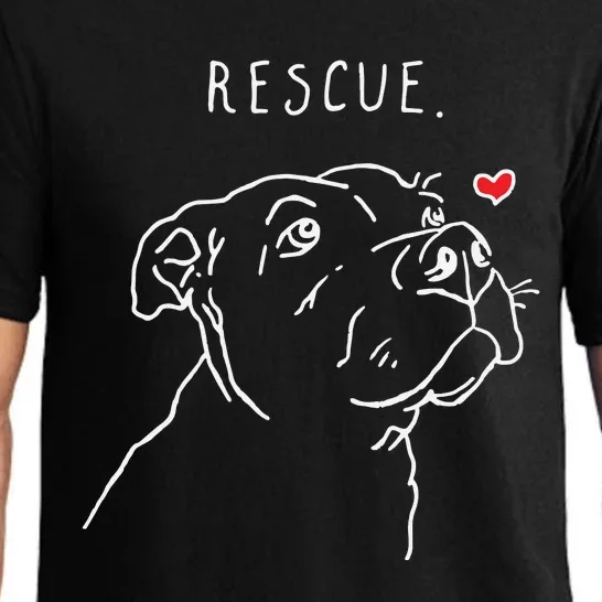 Rescue Dog Pitbull Drawing Rescue Mom Pajama Set