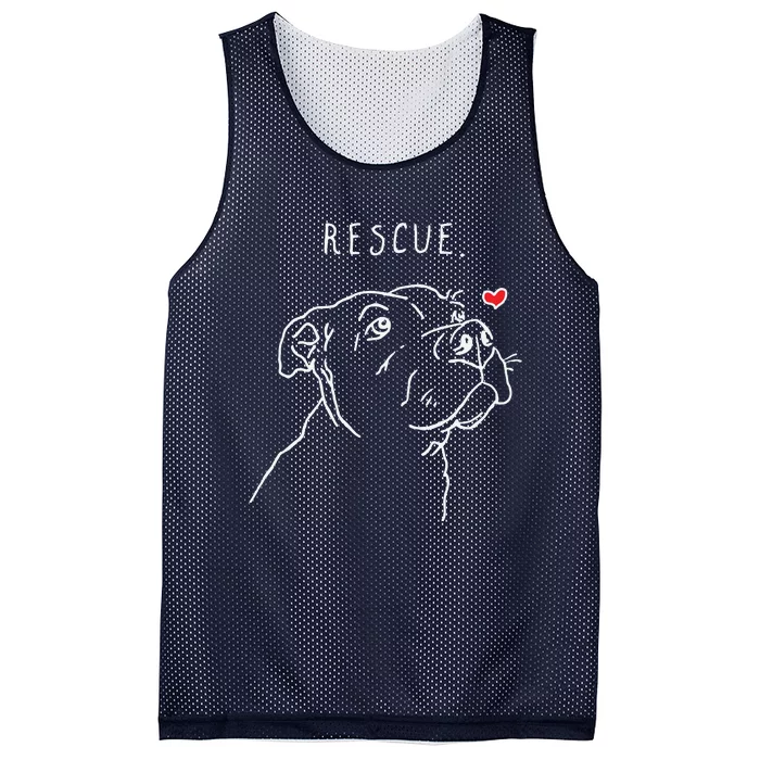 Rescue Dog Pitbull Drawing Rescue Mom Mesh Reversible Basketball Jersey Tank