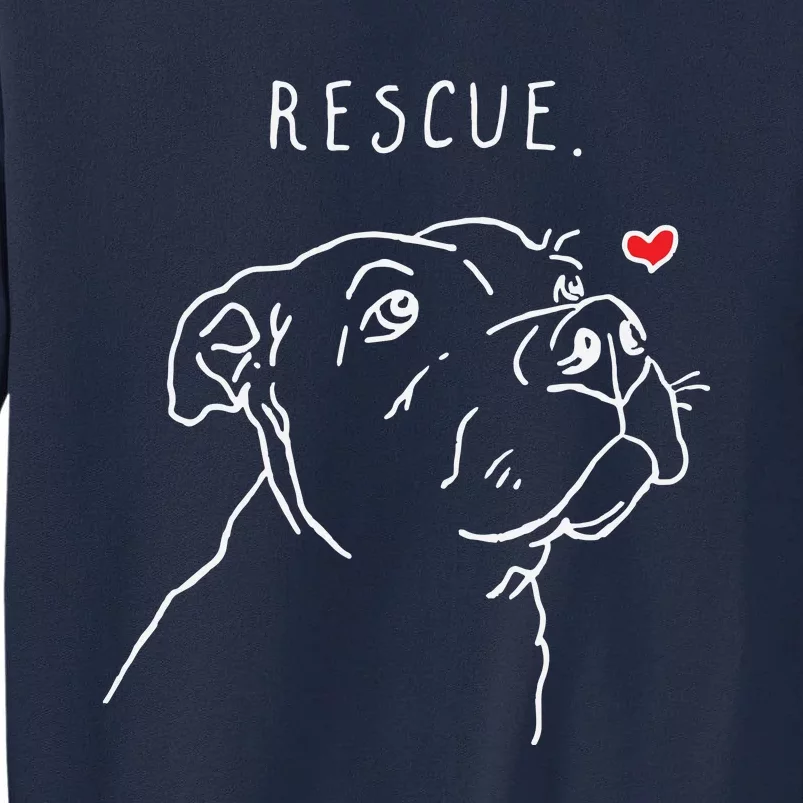 Rescue Dog Pitbull Drawing Rescue Mom Tall Sweatshirt