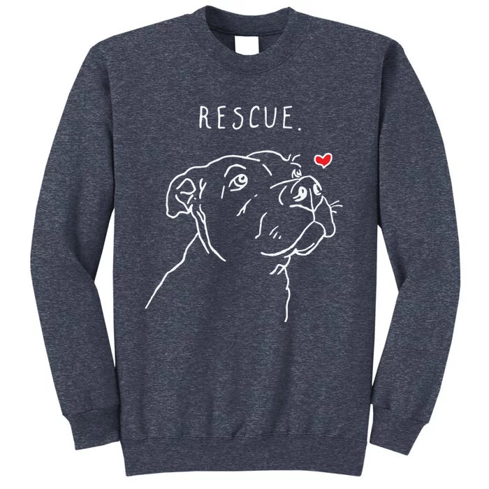 Rescue Dog Pitbull Drawing Rescue Mom Sweatshirt