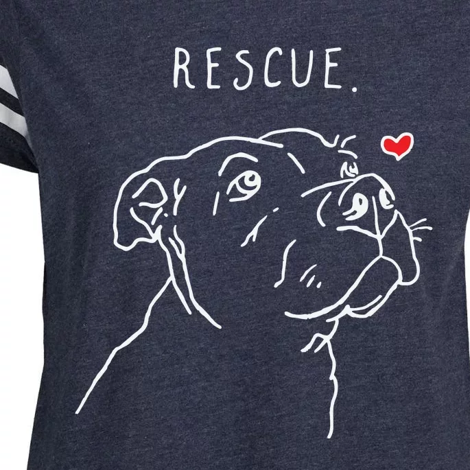 Rescue Dog Pitbull Drawing Rescue Mom Enza Ladies Jersey Football T-Shirt