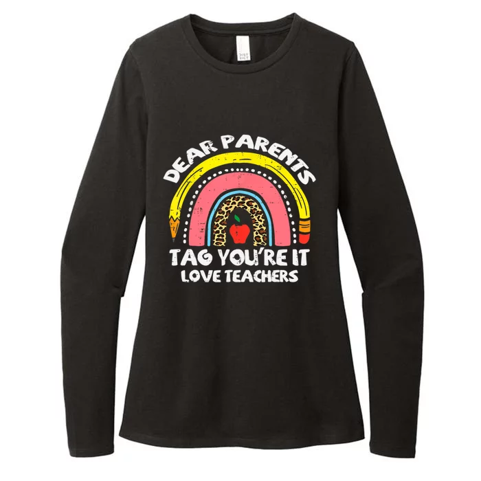 Rainbow Dear Parents Tag Youre It Last Day School Teacher Gift Womens CVC Long Sleeve Shirt