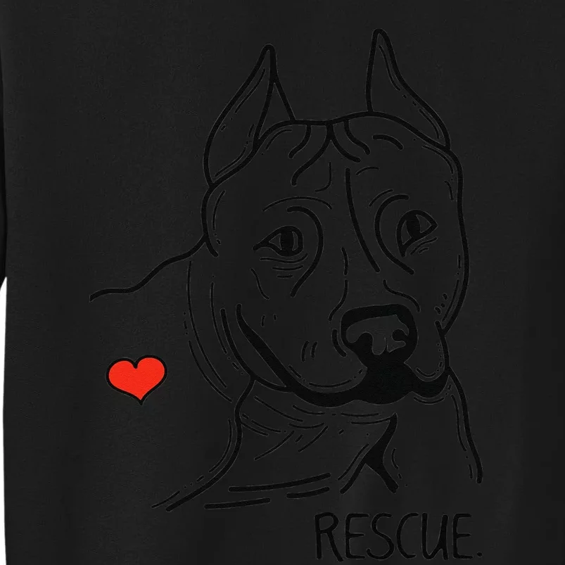 Rescue Dog Pitbull Drawing Rescue Adopt Don't Shop Sweatshirt