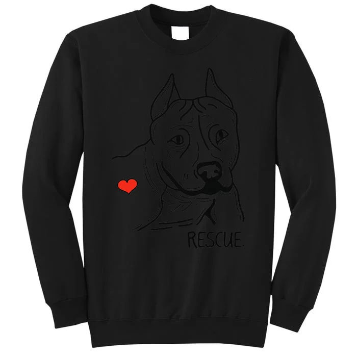 Rescue Dog Pitbull Drawing Rescue Adopt Don't Shop Sweatshirt