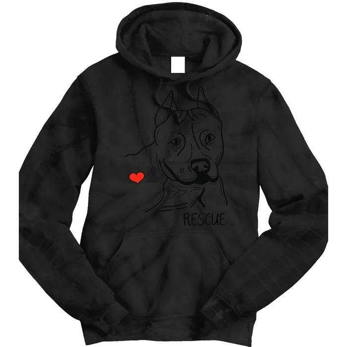 Rescue Dog Pitbull Drawing Rescue Adopt Don't Shop Tie Dye Hoodie