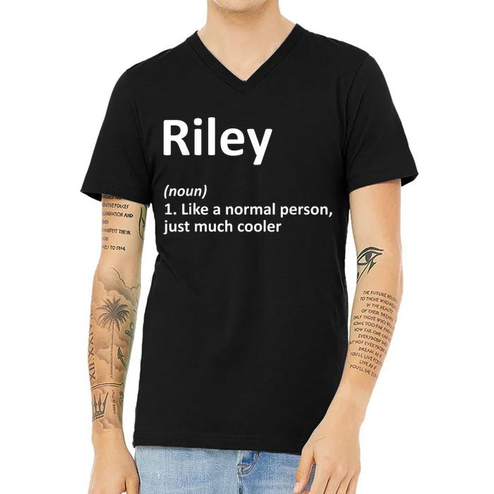 RILEY Definition Personalized Name Funny Birthday Gift Idea V-Neck T-Shirt