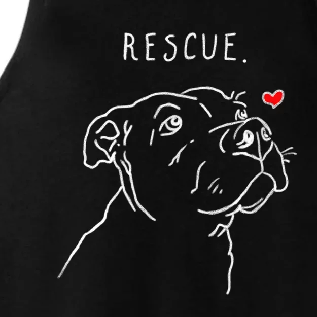 Rescue Dog, Pitbull Drawing, Rescue Mom, Adopt Don't Shop Ladies Tri-Blend Wicking Tank