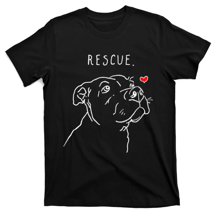 Rescue Dog, Pitbull Drawing, Rescue Mom, Adopt Don't Shop T-Shirt