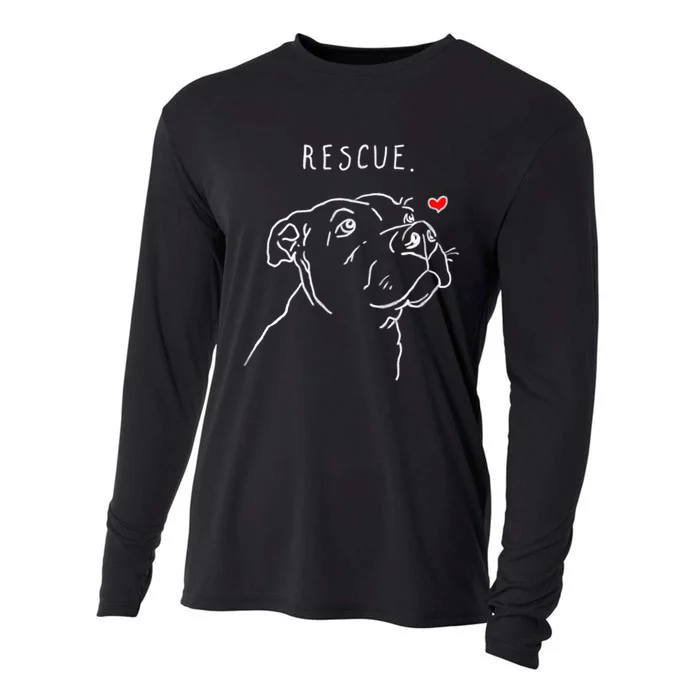 Rescue Dog, Pitbull Drawing, Rescue Mom, Adopt Don't Shop Cooling Performance Long Sleeve Crew