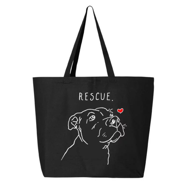 Rescue Dog, Pitbull Drawing, Rescue Mom, Adopt Don't Shop 25L Jumbo Tote