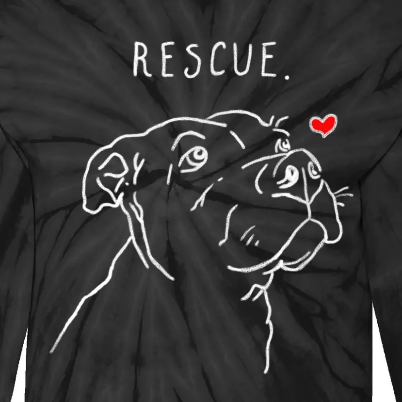 Rescue Dog, Pitbull Drawing, Rescue Mom, Adopt Don't Shop Tie-Dye Long Sleeve Shirt