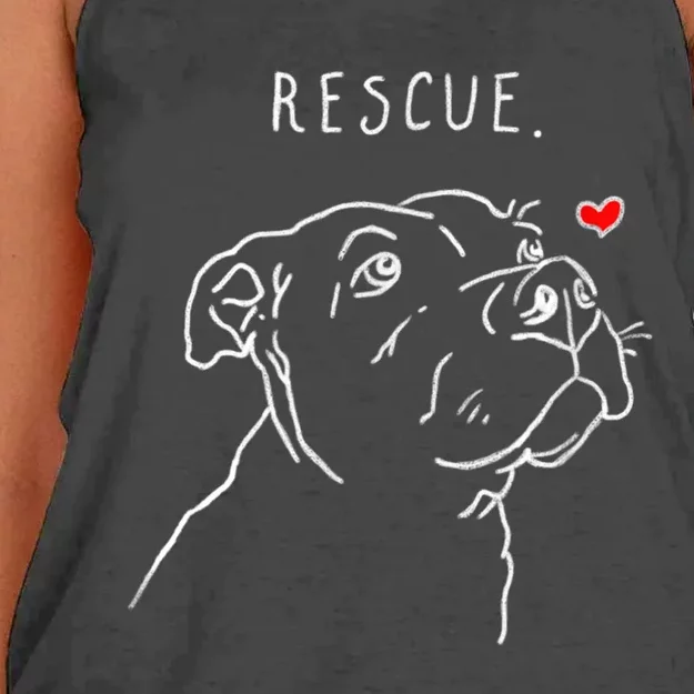 Rescue Dog, Pitbull Drawing, Rescue Mom, Adopt Don't Shop Women's Knotted Racerback Tank