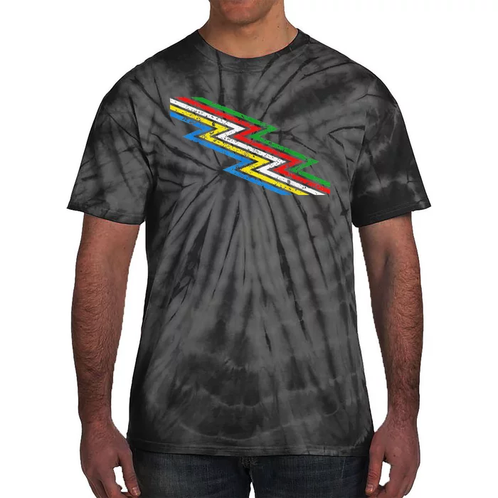 Retro Disability Pride Flag Awareness Tie-Dye T-Shirt