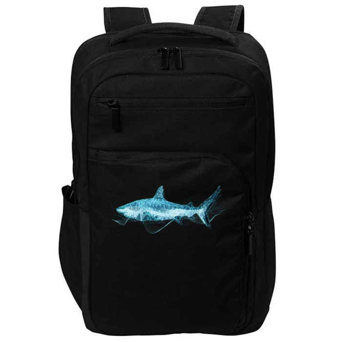 Retro Digital Polygon Shark Impact Tech Backpack