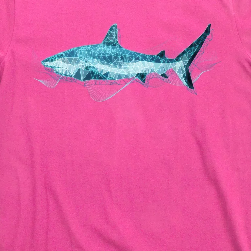 Retro Digital Polygon Shark T-Shirt