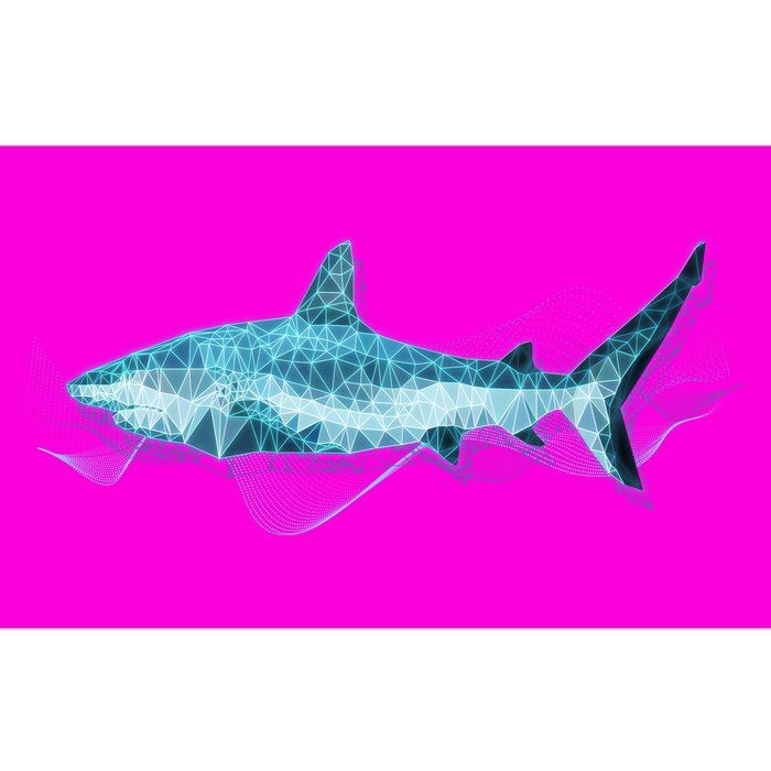 Retro Digital Polygon Shark Bumper Sticker