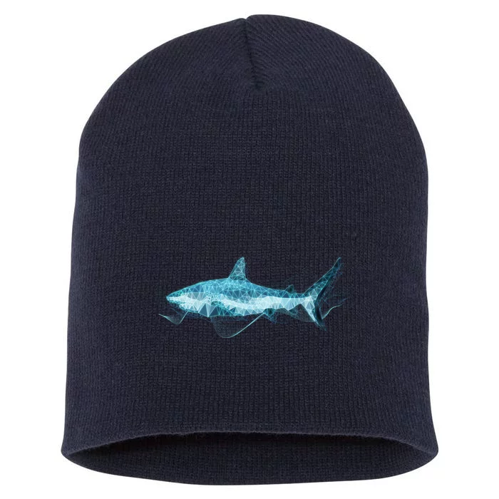 Retro Digital Polygon Shark Short Acrylic Beanie