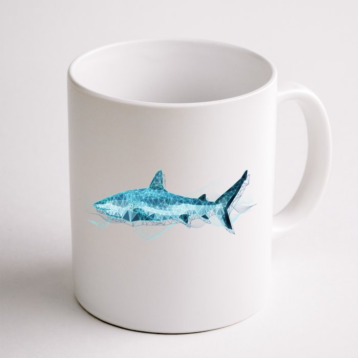 Retro Digital Polygon Shark Front & Back Coffee Mug