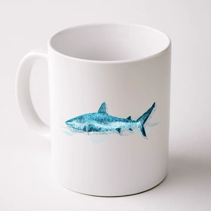 Retro Digital Polygon Shark Front & Back Coffee Mug