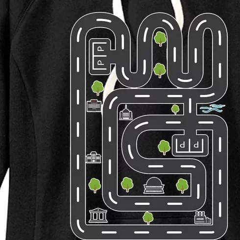 Racing Dad Play Car Race On Dad Women's Fleece Hoodie