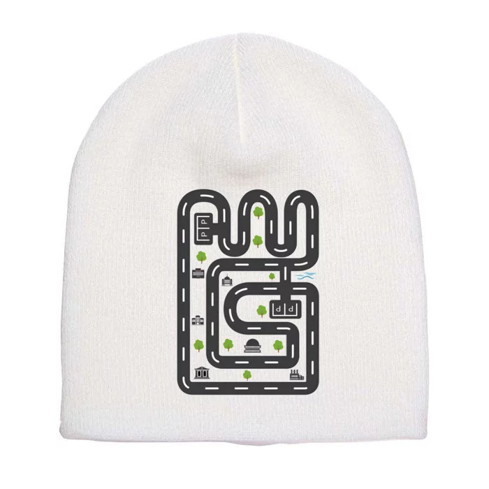 Racing Dad Play Car Race On Dad Short Acrylic Beanie