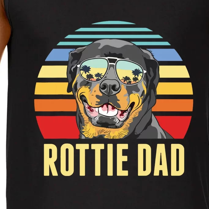 Rottie Dad Rottweiler Dog Vintage Retro Sunset Beach Vibe Comfort Colors® Tank Top