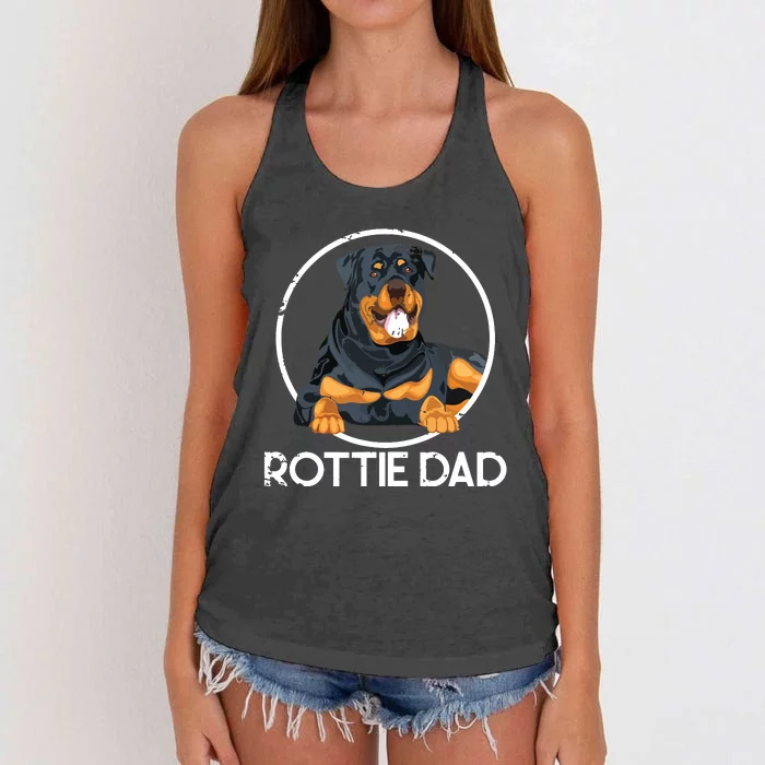 Rottie Dad Rottweiler Women's Knotted Racerback Tank