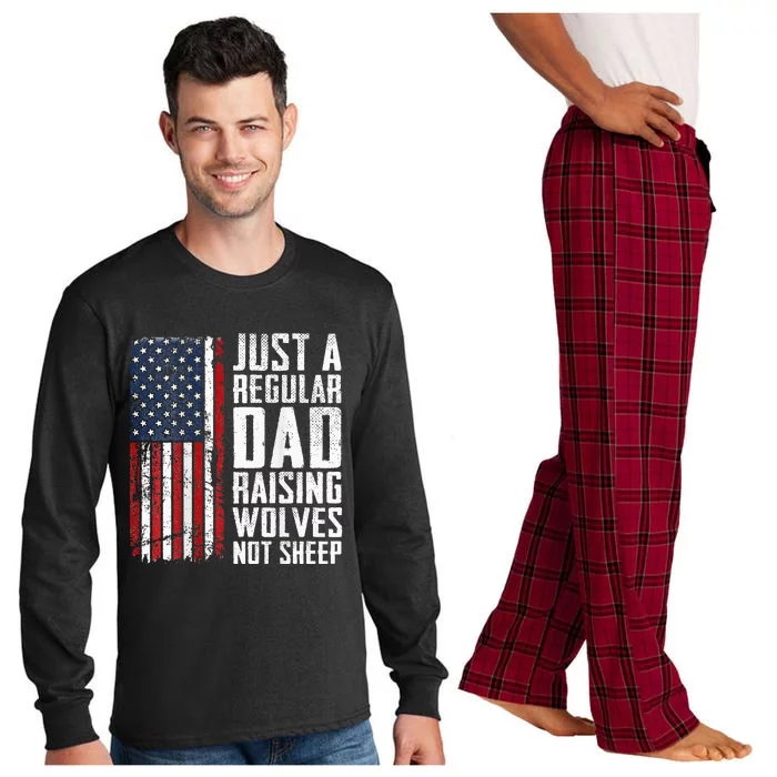 Regular Dad Raising Wolves Not Fathers Day Long Sleeve Pajama Set