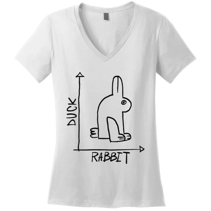 Rabbit Duck Women's V-Neck T-Shirt