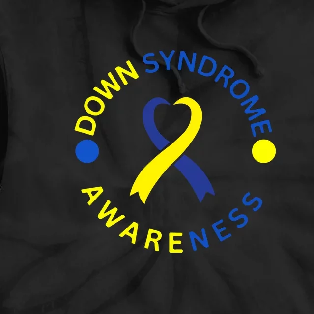 Ribbon Down Right Perfect Down Syndrome Awareness Gift Tie Dye Hoodie