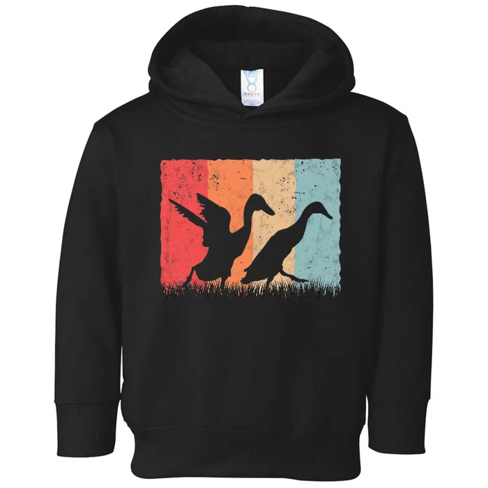 Running Duck Retro Runner Duck Vintage Toddler Hoodie