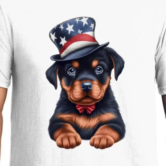 Rottweiler Dog Rottie Puppy USA Flag Cute Rottweilers Dogs Pajama Set