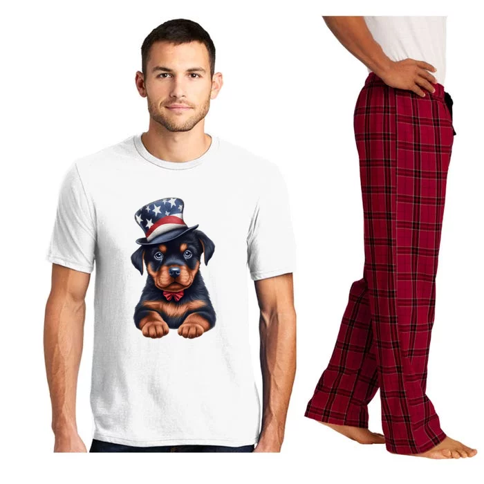 Rottweiler Dog Rottie Puppy USA Flag Cute Rottweilers Dogs Pajama Set