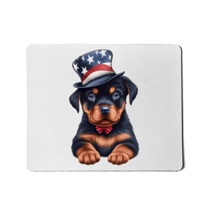 Rottweiler Dog Rottie Puppy USA Flag Cute Rottweilers Dogs Mousepad