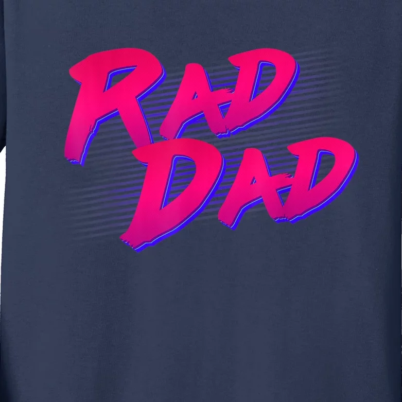 Rad Dad Retro Kids Long Sleeve Shirt