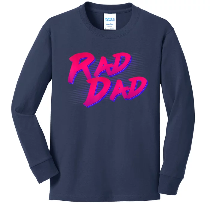 Rad Dad Retro Kids Long Sleeve Shirt